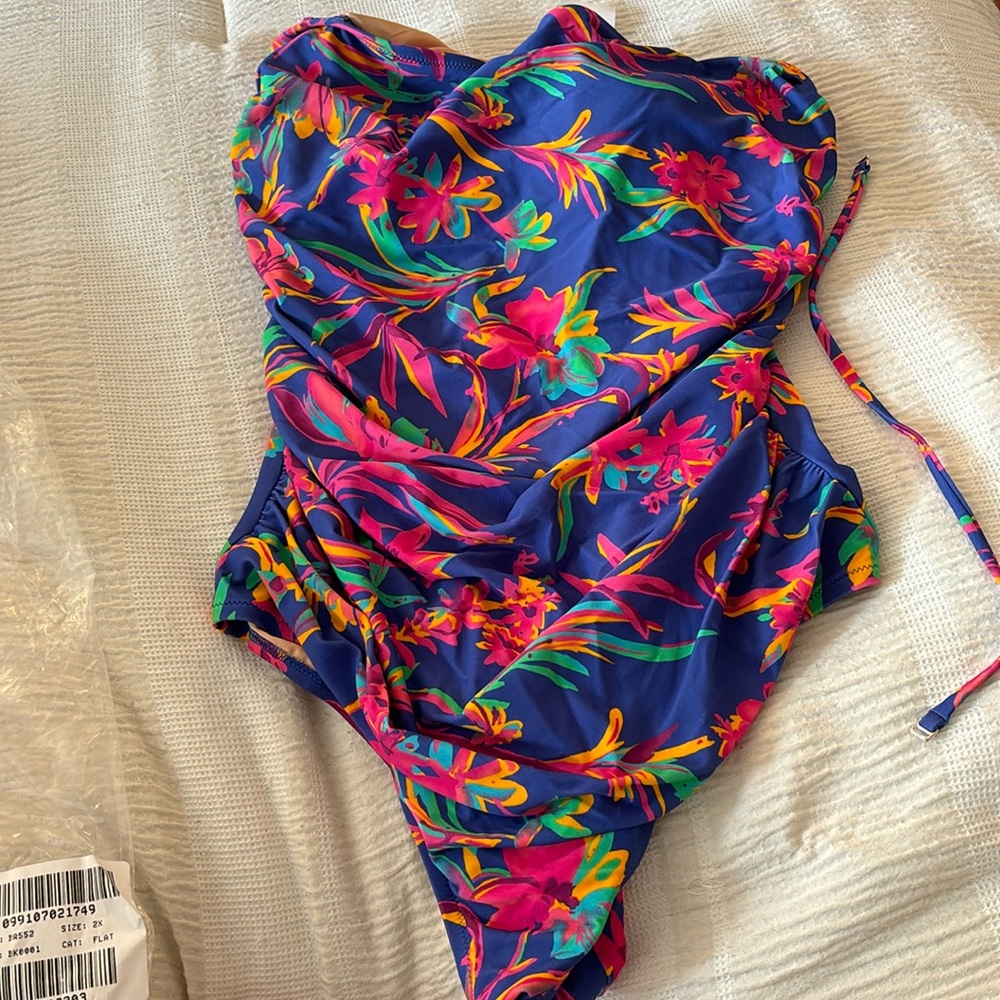 NWT - J. Crew Strapless one piece printed swimsuit. Never worn. Never tried on!!